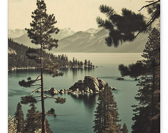 Lake Tahoe Wall Art Digital Download, California Landscape Wall Art, Lake Tahoe California Mountain Wall Art, Digital Download