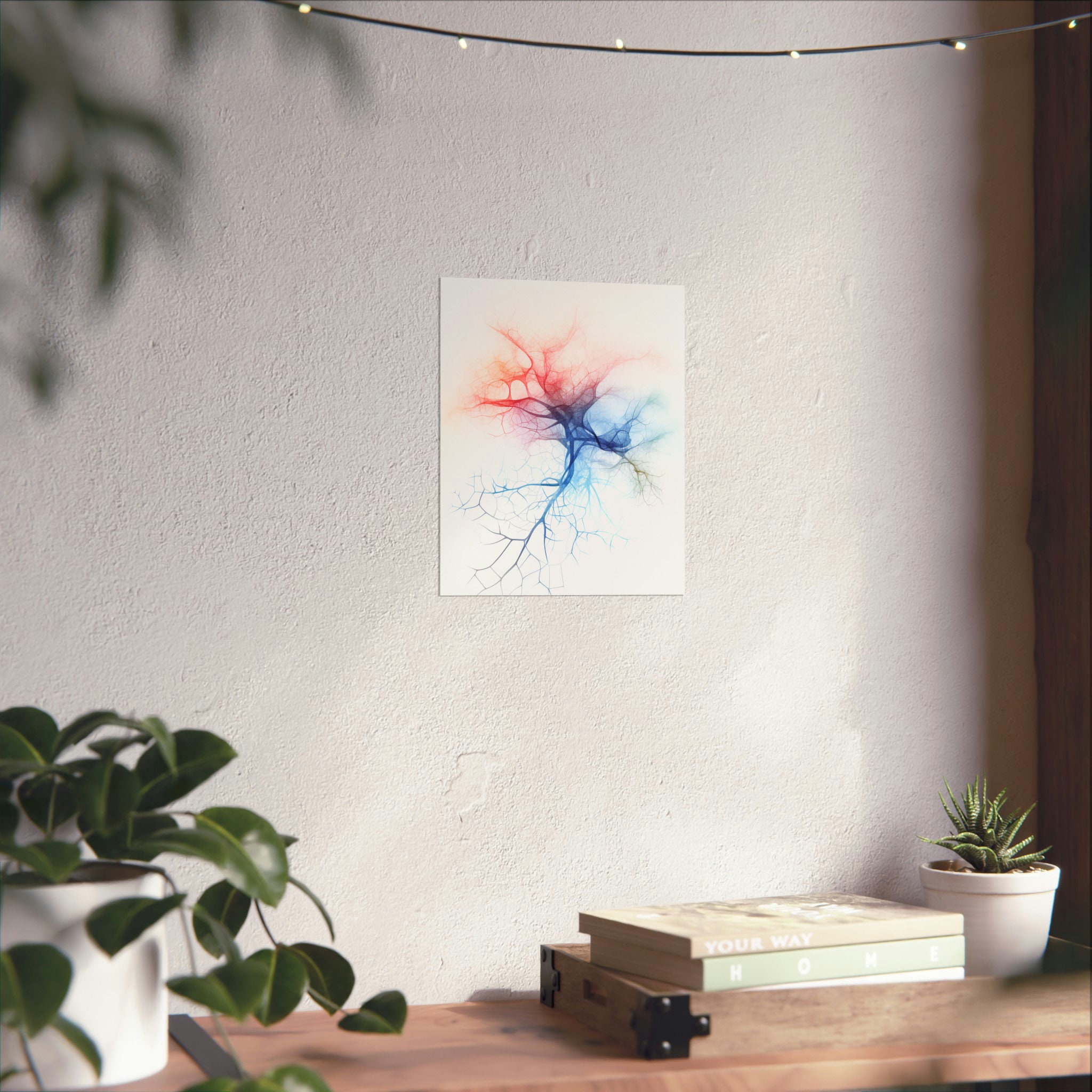 Neuron Wall Art Print, Watercolor Brain Art Print, Science Wall Art ...