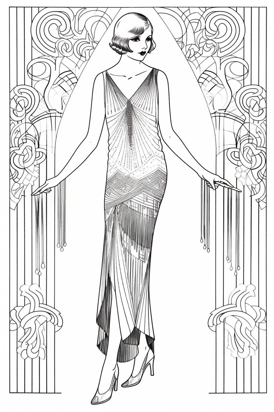 1920s Fashion Coloring Book: Roaring'20s Womenswear, Digital Download ...