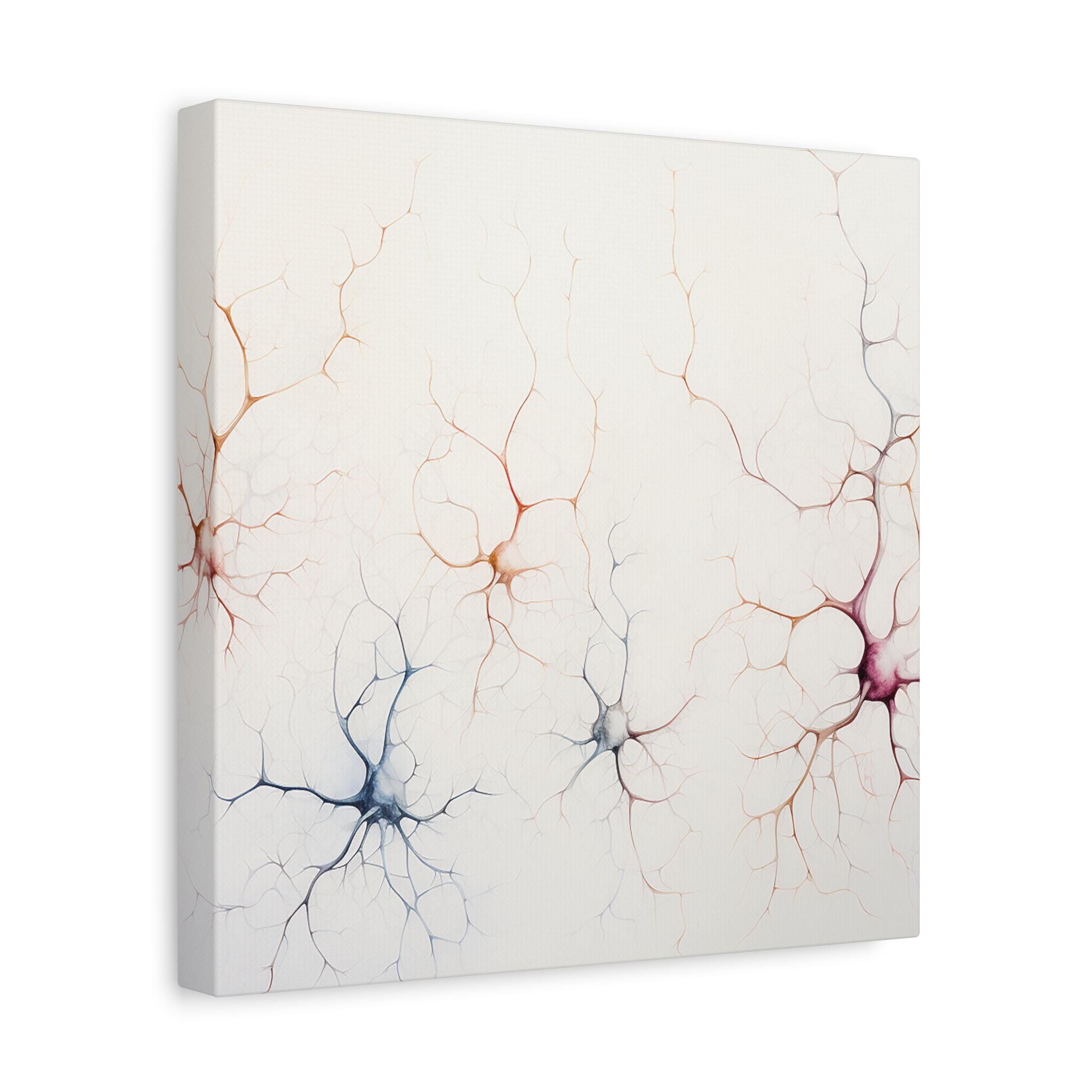 Neuron Graphics Abstract Watercolor Neurons Wall Art Canvas, Wall Art Neurons Watercolor Canvas ...