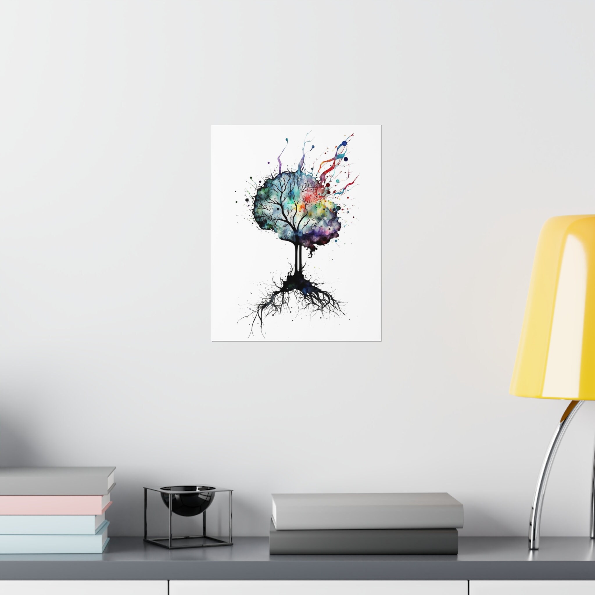 Watercolor Brain Art Digital Download, Human Brain Neuron Wall Art ...