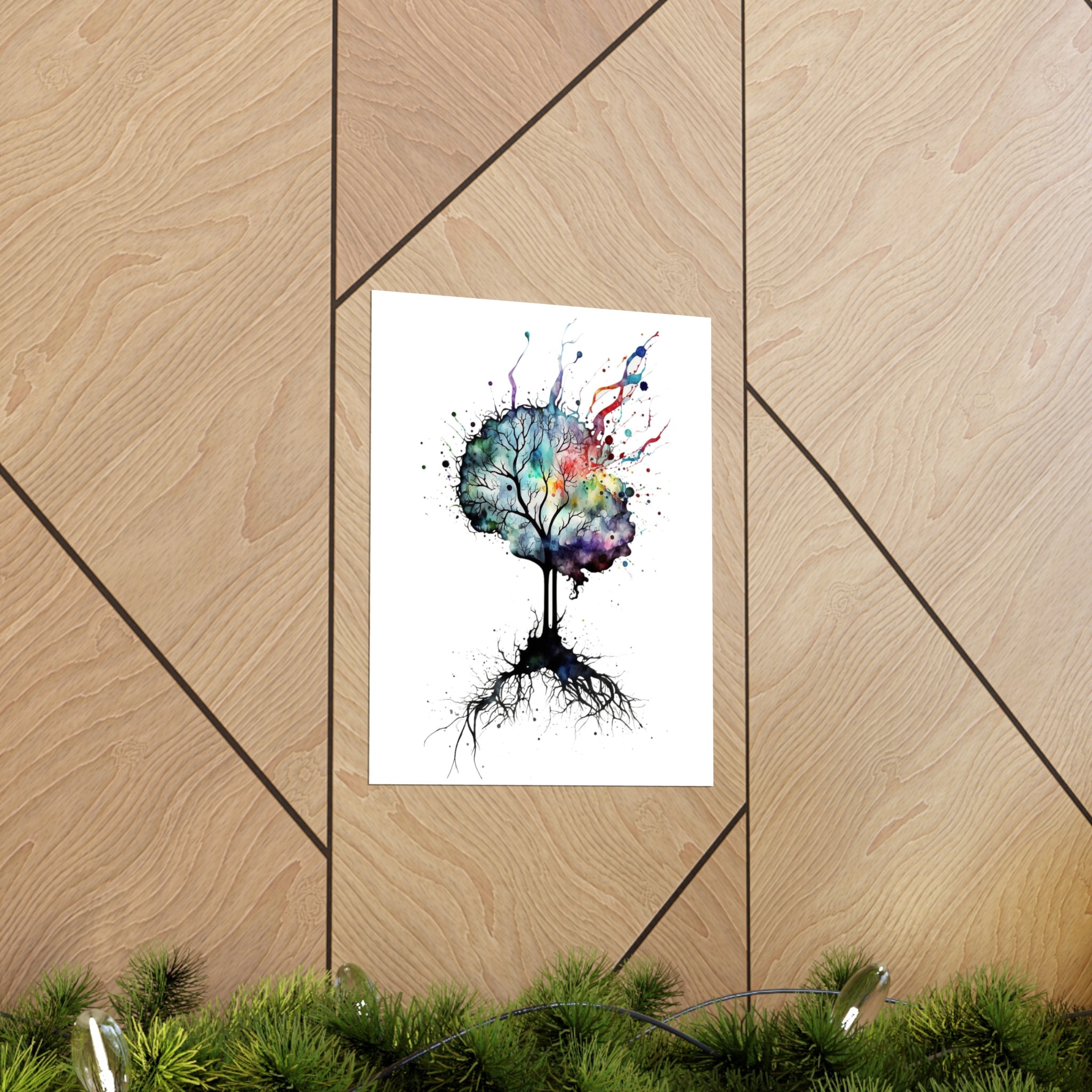 Watercolor Brain Art Digital Download, Human Brain Neuron Wall Art ...