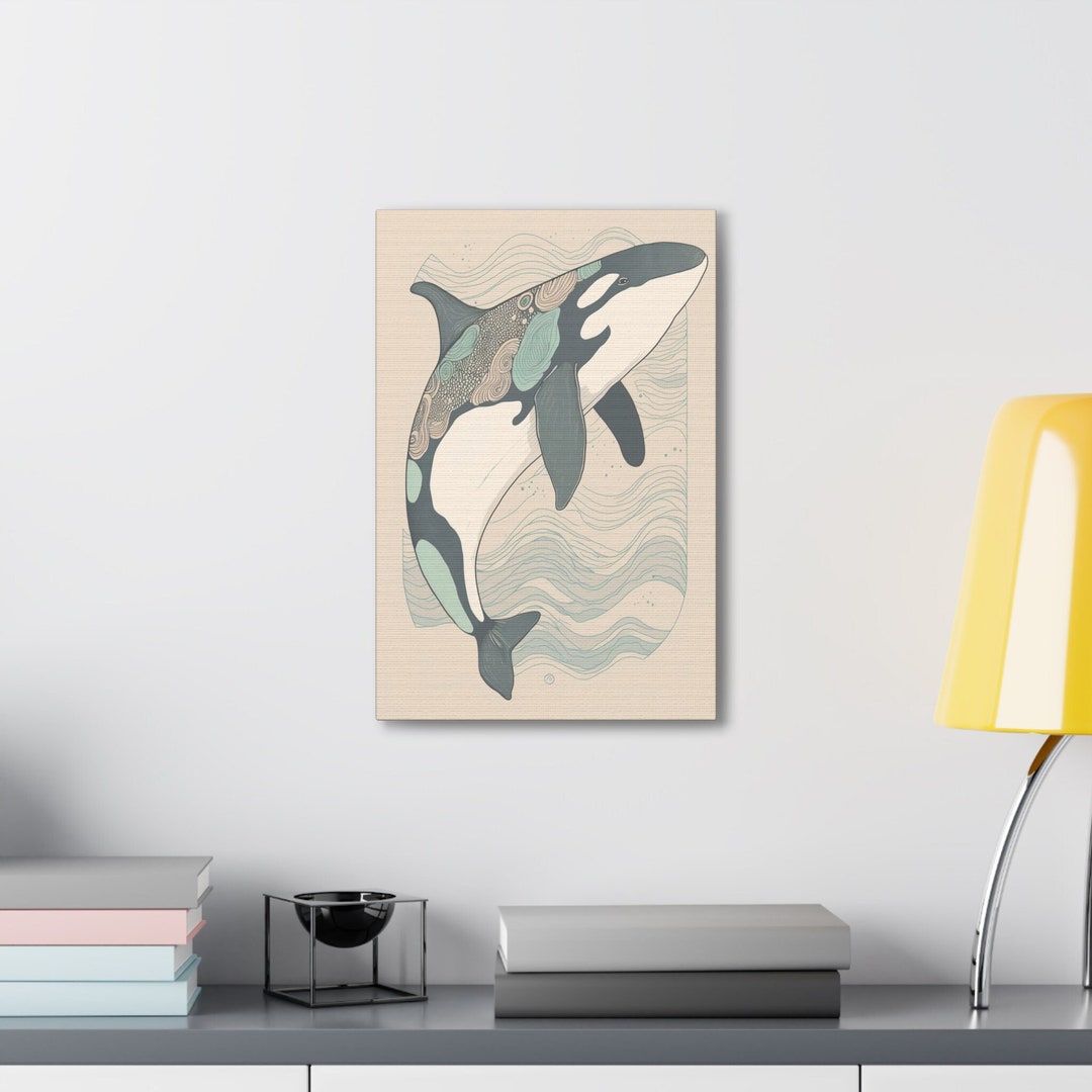 Orca Whale Wall Art Canvas, Killer Whale Wall Art, Kids Room Wall Art ...