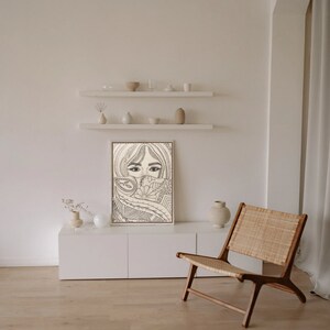 Unique Handmade sketch for living room decor