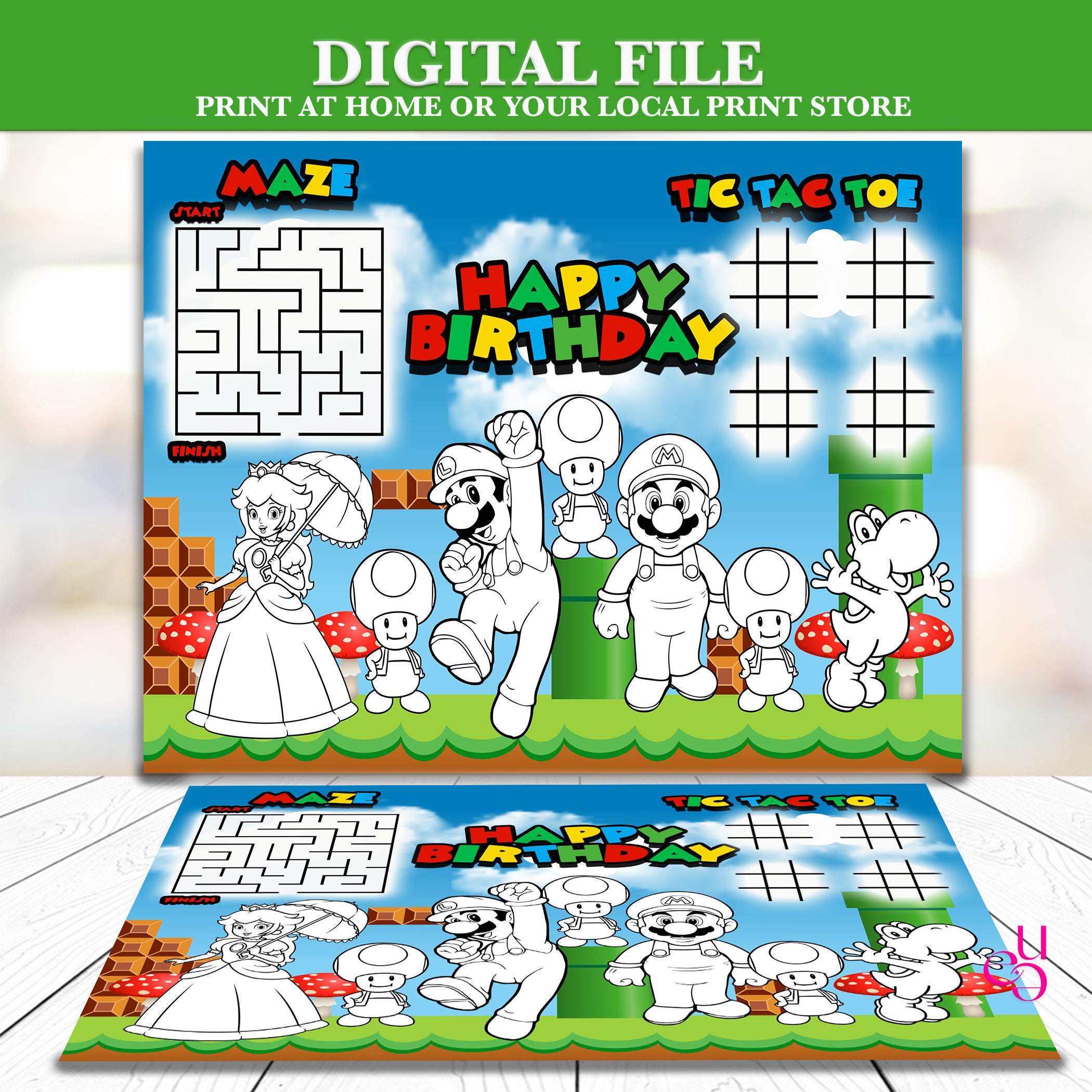 Mario Activity Sheet Etsy