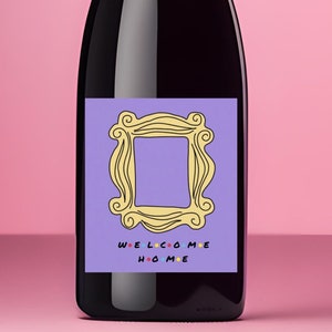 Étiquette imprimable de vin et de champagne de bienvenue à la maison - Cadeau de pendaison de crémaillère entre amis, cadeau de déménagement, achat d’une nouvelle maison, cadeau d’agent immobilier