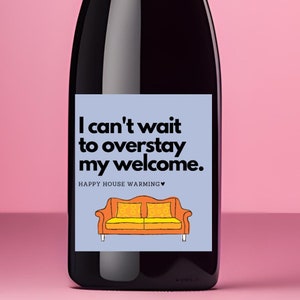Imprimable, étiquette de vin de pendaison de crémaillère - cadeau de bienvenue, cadeau de déménagement, achat d'une nouvelle maison, cadeau pour agent immobilier