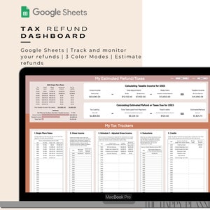 Dashboard rimborso tasse / Fogli Google / 3 colori vintage