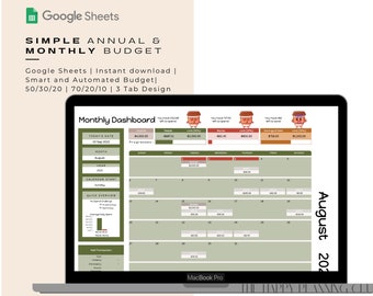 Monthly and Annual Dashboard | Google Sheets | 9 Color Modes | Coffee Theme