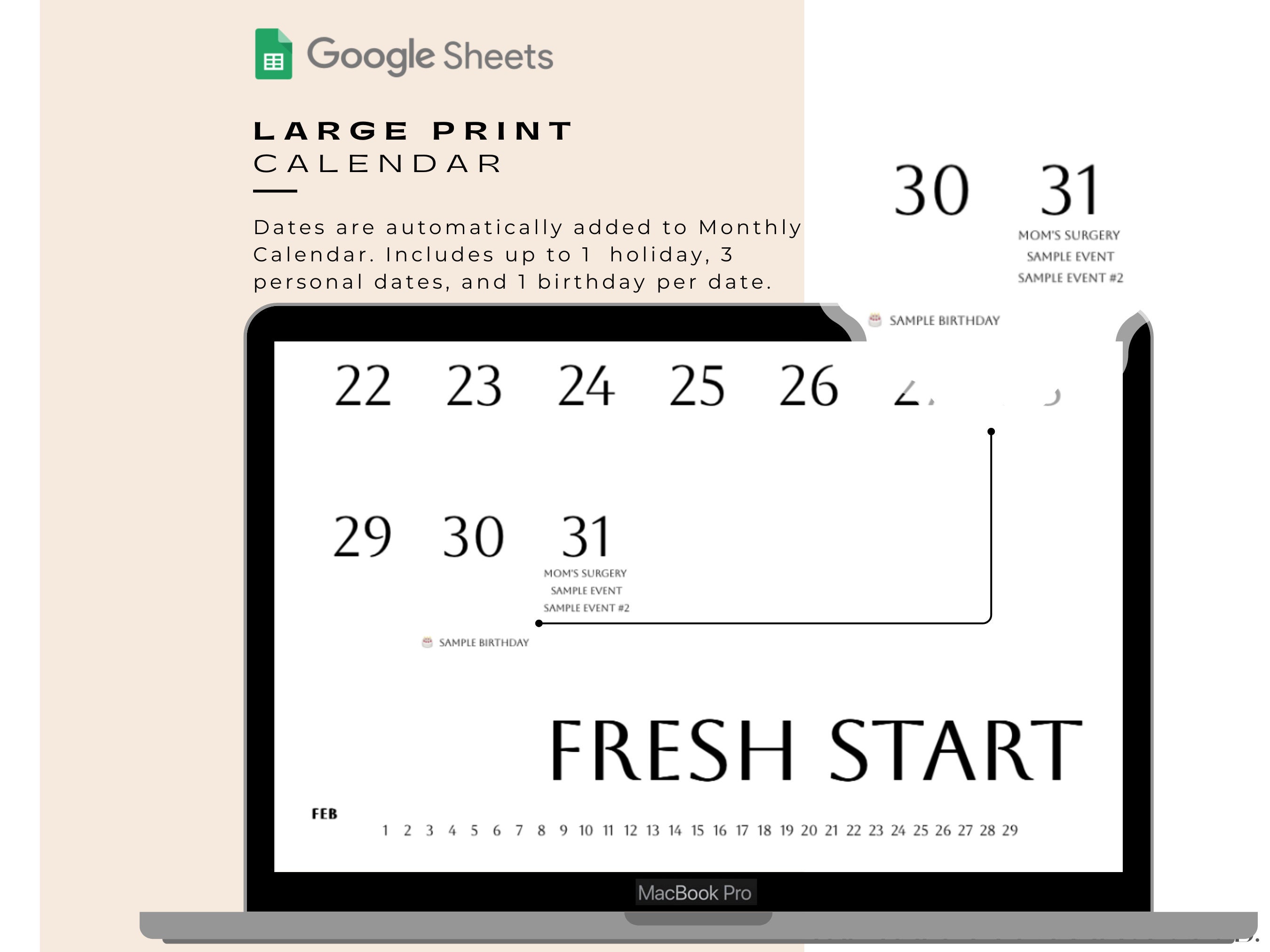 Google Calendar Printable