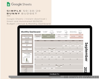 Simple 50/30/20 Budget Dashboard | Google Sheets