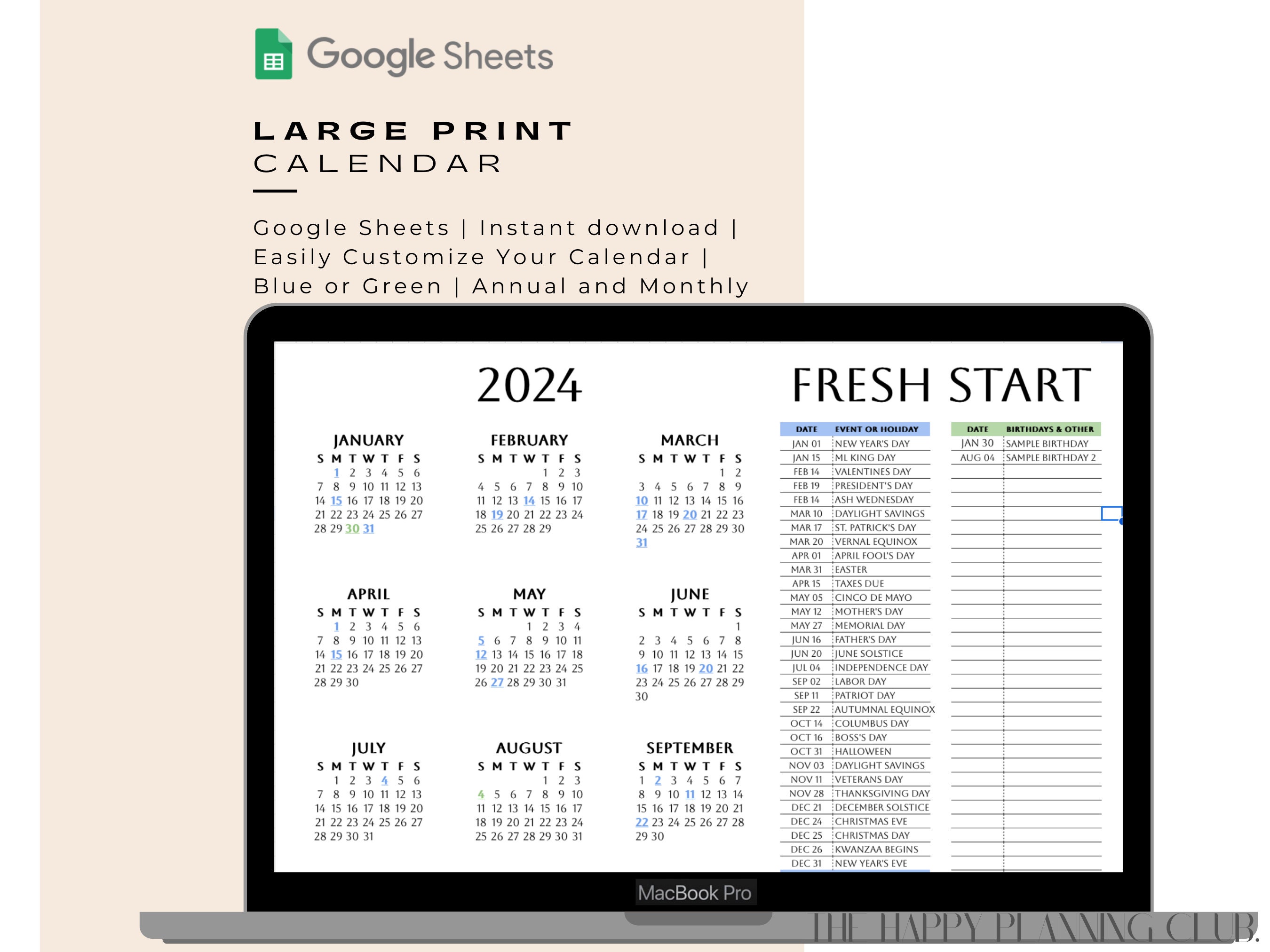 Google Printable Calendar