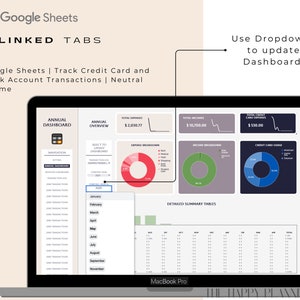 Neutral Expense Dashboard | Google Sheets | Monitor Credit Card and ...