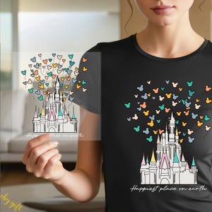 Minnie And Mickey Dtf Transfer, Disney Happiest Place On Earth DTF, Disney Minnie Mickey, Love, Heart DTF, Valentine&#39;s Day DTF Transfer,