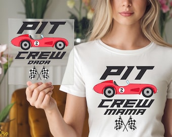 Custom Pit Crew Birthday DTF Transfer Pit Crew Mama DTF Pit Crew Dada DTF Custom Family Matching Birthday Shirt Design