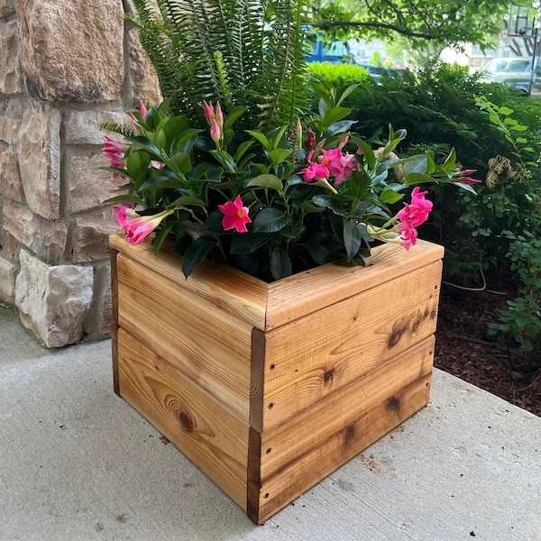 DIY (do-it-yourself) 16"x16" Cedar Planter Box Plan/Solid Cedar Planter/Patio Decor/Front Porch Decor