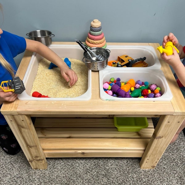 Table sensorielle DIY Montessori eau et sable