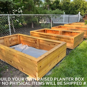 DIY (do-it-yourself) Raised Bed Garden Box Plans - Cedar Planter Plans - Cedar beds - Garden Box - Outdoor - PDF File