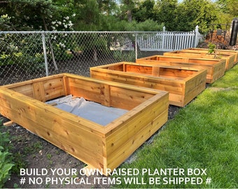 DIY (do-it-yourself) Raised Bed Garden Box Plans - Cedar Planter Plans - Cedar beds - Garden Box - Outdoor - PDF File