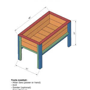 DIY Cedar Raised Garden Bed Plans: Elevated Planter Box (PDF Plan) - Etsy