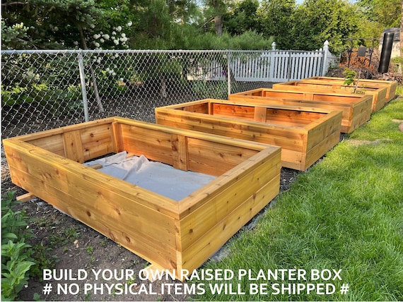 DIY Cedar Raised Garden Bed Box Plans (PDF File)