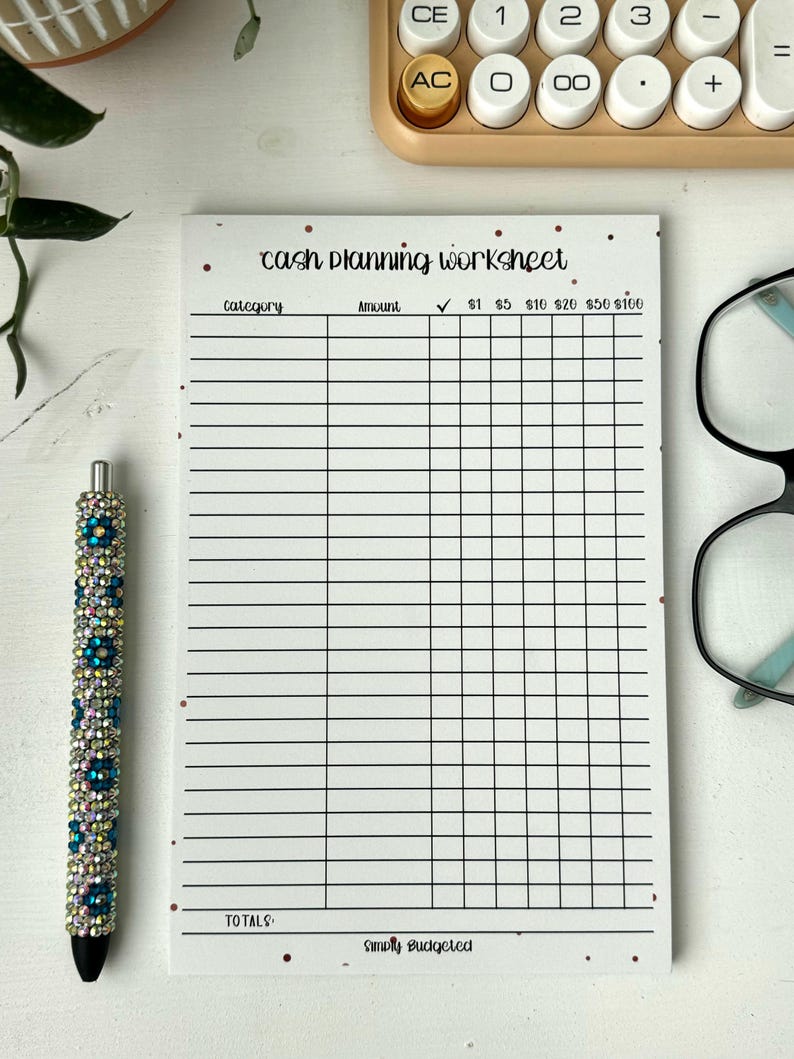 50 Pg. Cash Planning Notepad Etsy