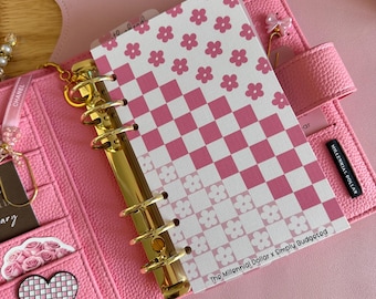2.0 Floral Checkered A6 Binder Dashboards | The Millennial Dollar X Simply Budgeted Collab