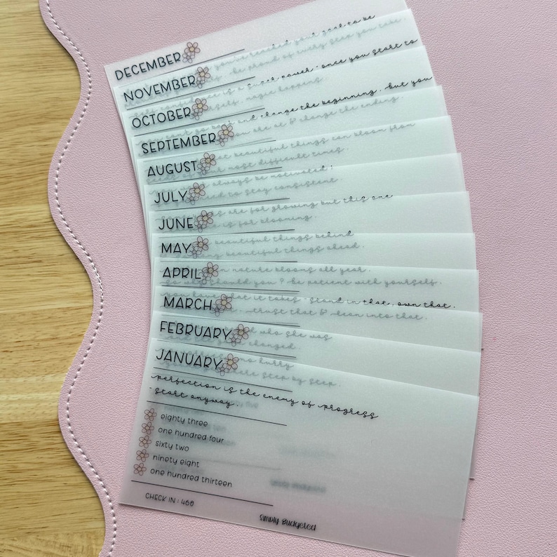 5K Inspiration Monthly Savings Challenge Insert Set