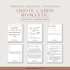 Romantic Binder Quote Cards (6 ct) - Digital Download