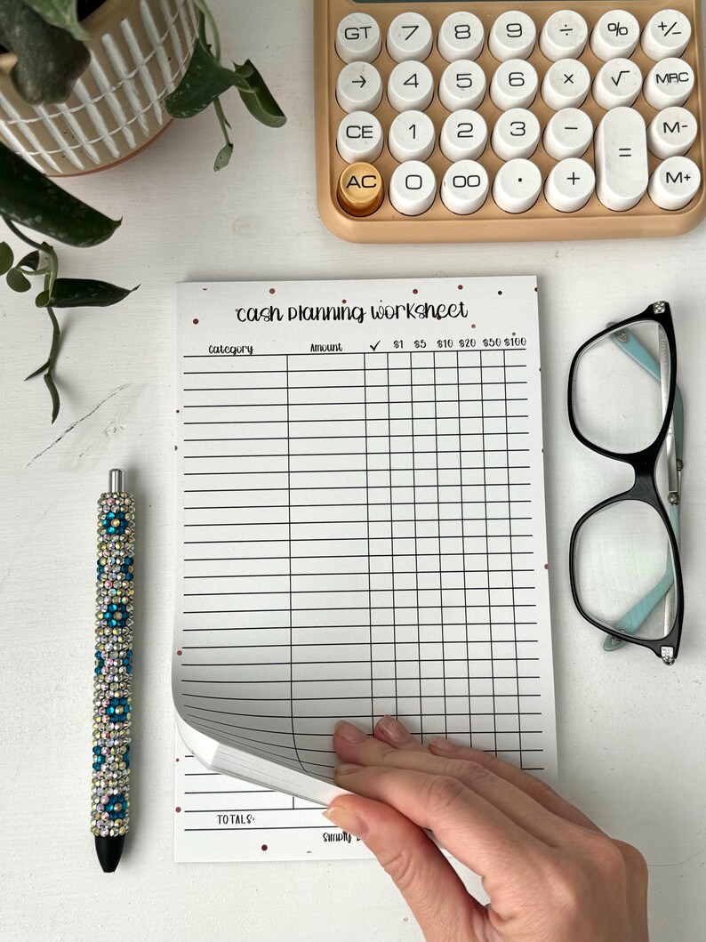 50 Pg. Cash Planning Notepad Etsy