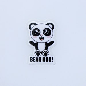 Bear Hug! Sticker|Panda Sticker|Water Resistant|Glossy|Laptop Sticker|Water Bottle Sticker|Cute Animal Sticker|Easy Peel Sticker