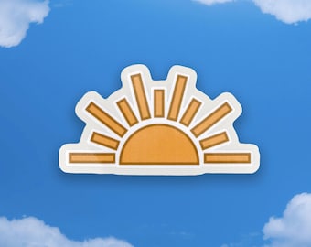 Sunshine Sticker|Sunrise Sticker|Vinyl Sun Sticker|Sunshine Nature Sticker|Sun Laptop Sticker|Vinyl Sunset Sticker|Geometric Sun Sticker