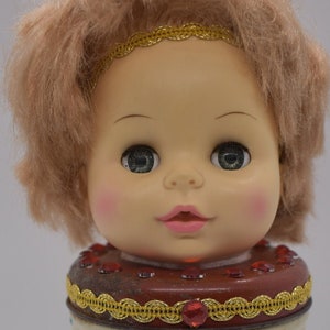 Doll Assemblage &quot;Sweetie&quot; Bejewelled Vintage Tin Hand Crafted