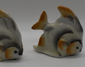 Angel Fish Ceramic Salt and Pepper Shakers Japan Vintage