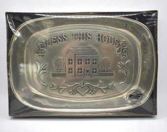 Bless This House Pewter Plate American Inspirations #601012 NIB Wilton Company