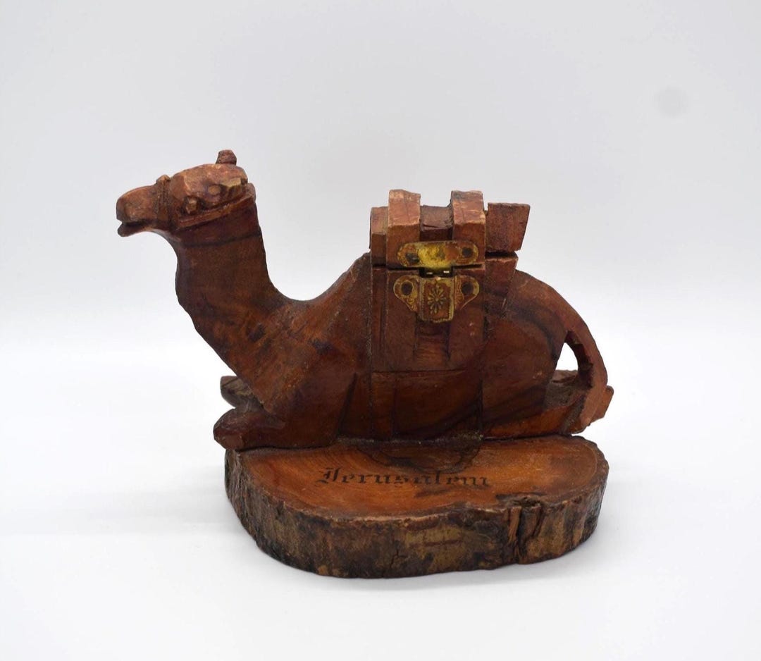 Jerusalem Camel Inkwell Olive Wood 1920s Hand Carved - Etsy