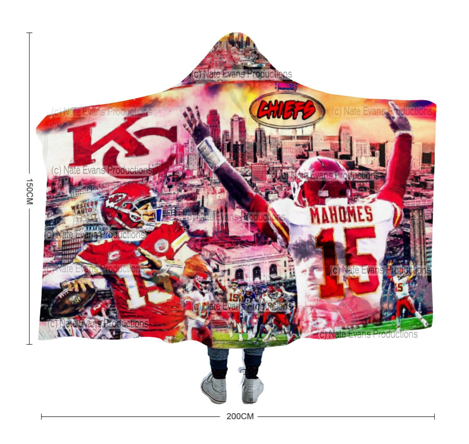 Discover CHIEFS Hooded Blanket