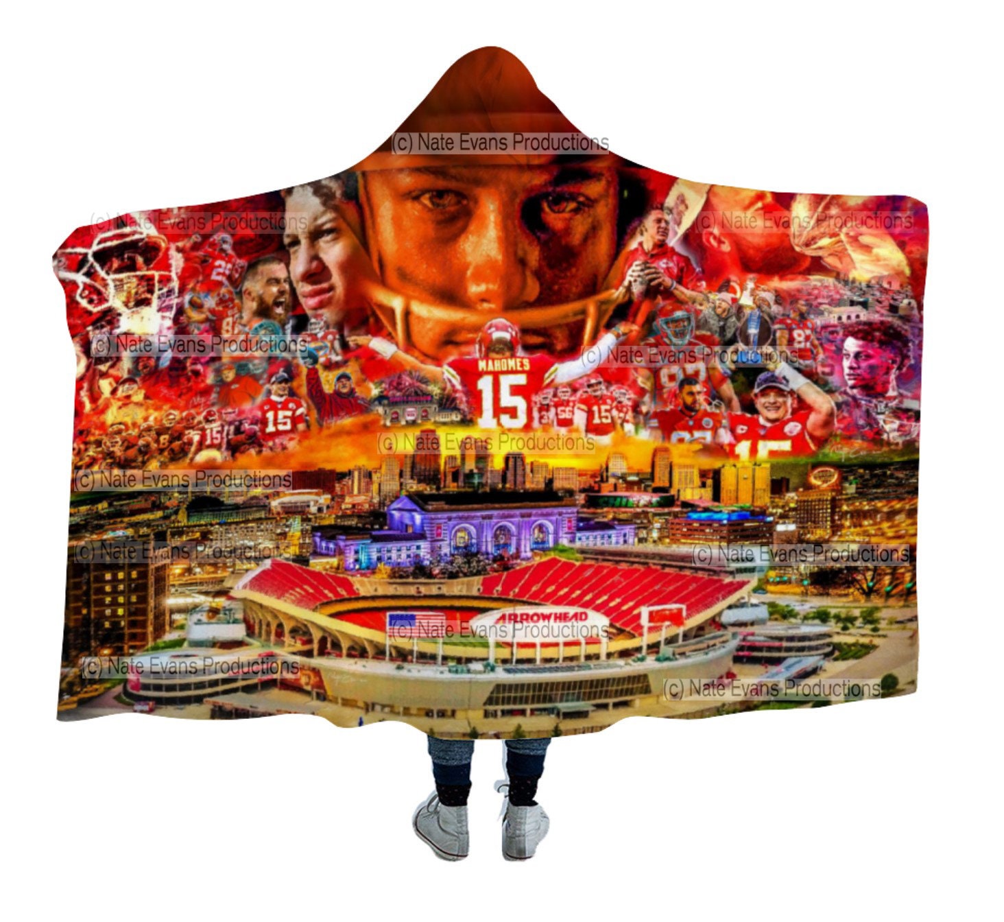 Discover CHIEFS Hooded Blanket