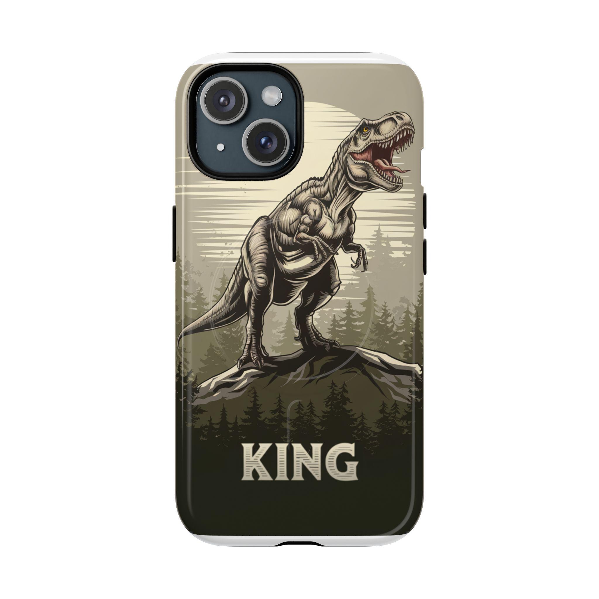Dinosaur Phone Case, King Dinosaur Tough Magnetic iPhone Case, Phone Accessories, Dino Lover Gift, Protective Phone Cover