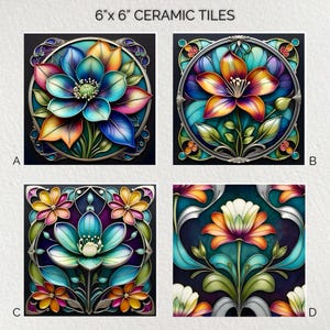 Ceramic Decorative Tile 6x6 * Glossy * Trivets * Tile Wall Art * Ceramic Tile