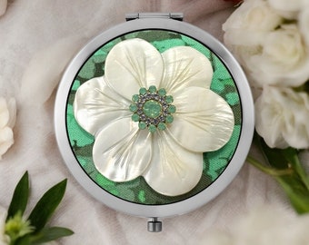 Handmade Mother of Pearl Compact Mirror