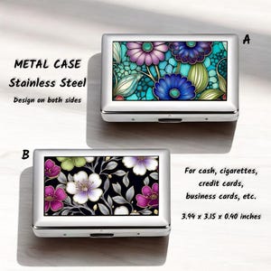 Edelstahl Metall Gehäuse, doppelseitig, Beidseitig bedruckt, Zigarettenetui, Kreditkartenhalter, Visitenkartenetui, Metall Geldbörse