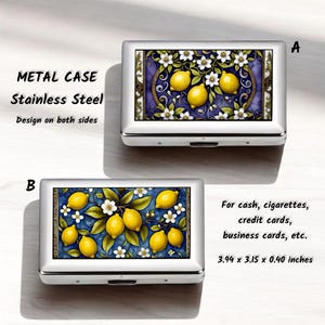 Edelstahl Metall Gehäuse, doppelseitig, Beidseitig bedruckt, Zigarettenetui, Kreditkartenhalter, Visitenkartenetui, Metall Geldbörse