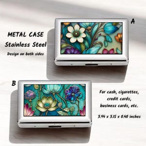 Edelstahl Metall Gehäuse, doppelseitig, Beidseitig bedruckt, Zigarettenetui, Kreditkartenhalter, Visitenkartenetui, Metall Geldbörse