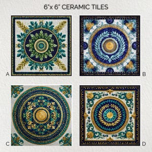 Ceramic Decorative Tile 6x6 * Glossy * Trivets * Tile Wall Art * Ceramic Tile