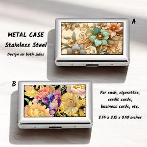 Edelstahl Metall Gehäuse, doppelseitig, Beidseitig bedruckt, Zigarettenetui, Kreditkartenhalter, Visitenkartenetui, Metall Geldbörse