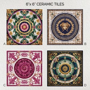 Ceramic Decorative Tile 6x6 * Glossy * Trivets * Tile Wall Art * Ceramic Tile