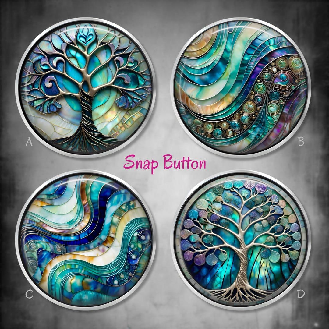 Handmade Tree of Life Snap Button Charm: 18mm Interchangeable Jewelry ...
