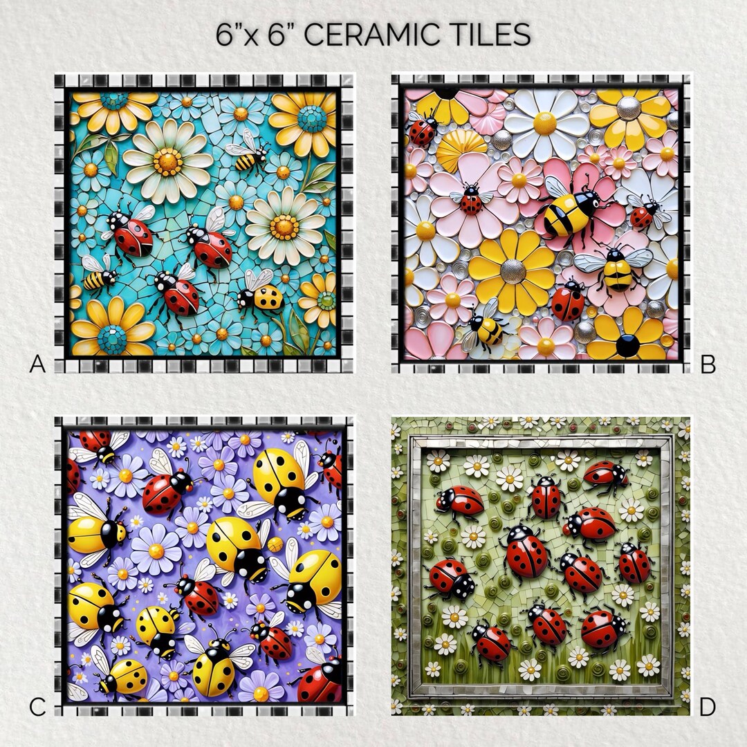 Lady Bugceramic Tile: Spooky Fall Decor, 6x6