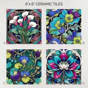 Ceramic Decorative Tile 6x6 * Glossy * Trivets * Tile Wall Art * Ceramic Tile